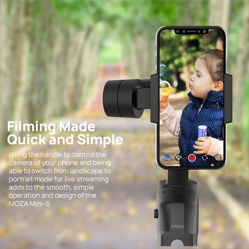 Moza Mini-S Foldable 3-Axis Smartphone Gimbal Handheld Vlog Stabilizer for GoPro iPhone X Huawei VS