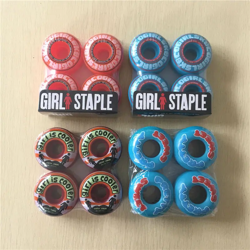 Four Wheel Skates Kaykay Board Wheels 51 52 54 55mm PU Skateboard Wheels Skate Board Wheels