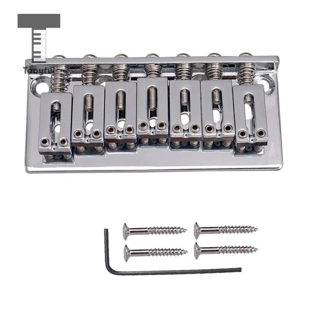 Tooyful 7 String Fixed Type Bridge with Wrench Screws for Electric Guitar Replacement