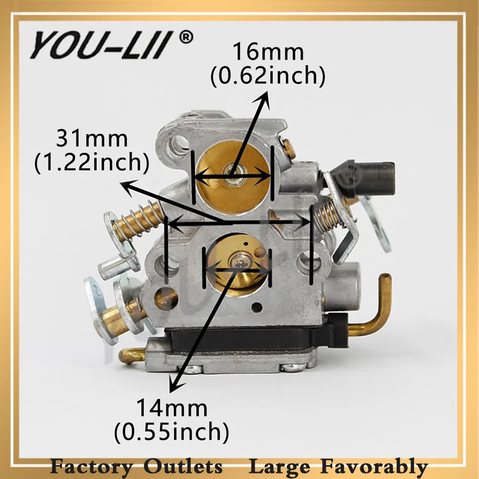 YOULII карбюратор для Husqvarna 235 240 235e 236 236e 240e jonsaded CS2238 CS2234 RedMax GZ380 574719402 с шлицевой screwtool