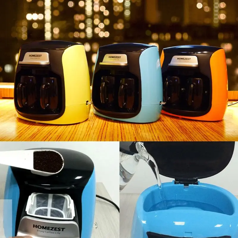Coffee Maker With Double Cups Full-automatic Household 220V 600W quick brewing technology Food grade American Coffee Machine
