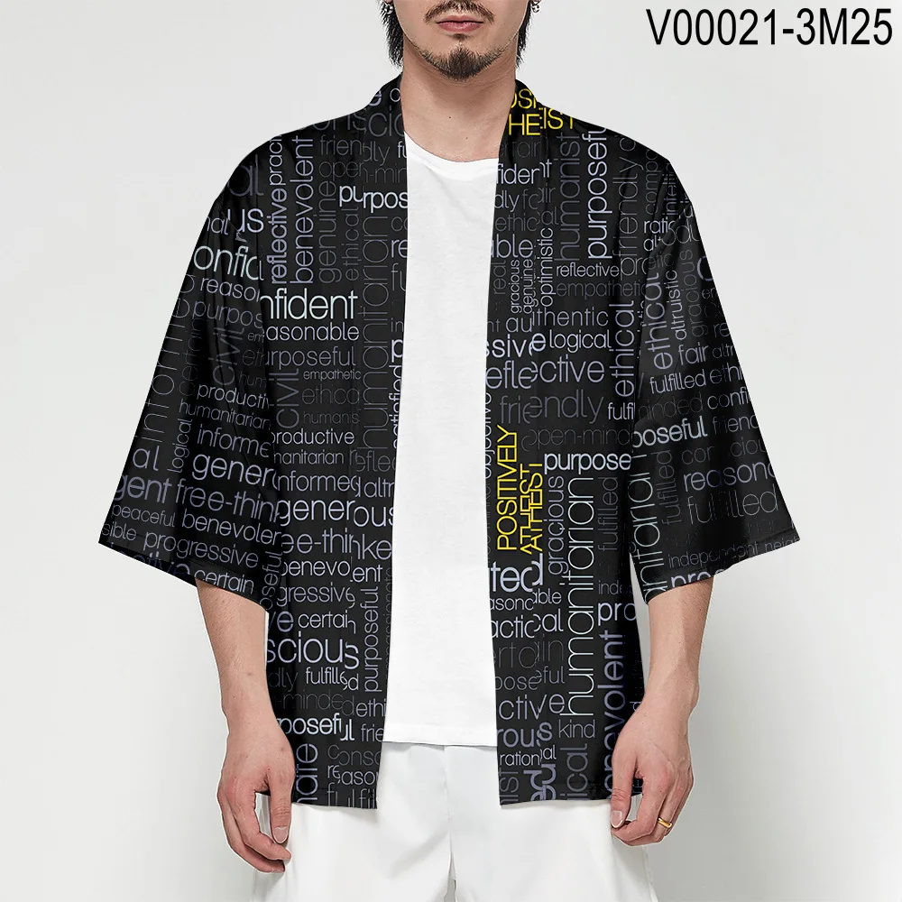 Kimono Cardigan Men Japanese Obi Male Yukata Men's Haori Short Outwear Japanese Samurai Clothing Traditional Japanese Clothing - Цвет: 005