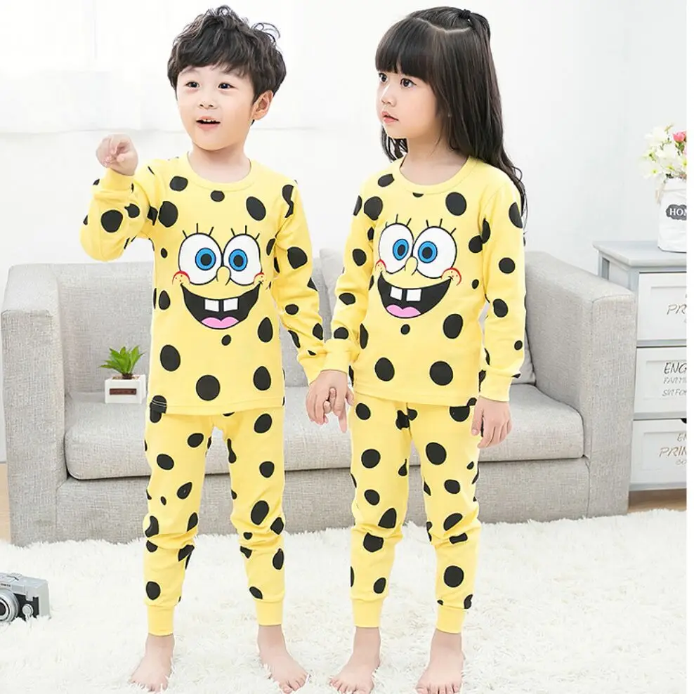 Детская осенняя одежда, пижамные комплекты для мальчиков и девочек от 3 до 10 лет Детская одежда для сна с длинными рукавами детские пижамные комплекты для девочек - Цвет: Pajama Sets 2