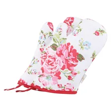 Neoviva холст детский набор для духовки из 2 цветов леденец красный цветок дети микроволновая печь термостойкие перчатки для еды Guanti Riscald