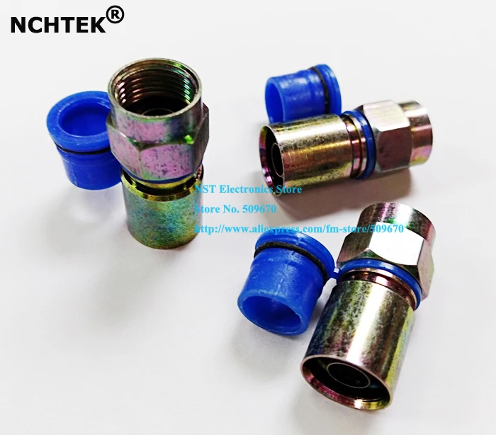 

NCHTEK RG6 COAX COMPRESSION CABLE F CONNECTOR SATELLITE/Free Shipping/50PCS