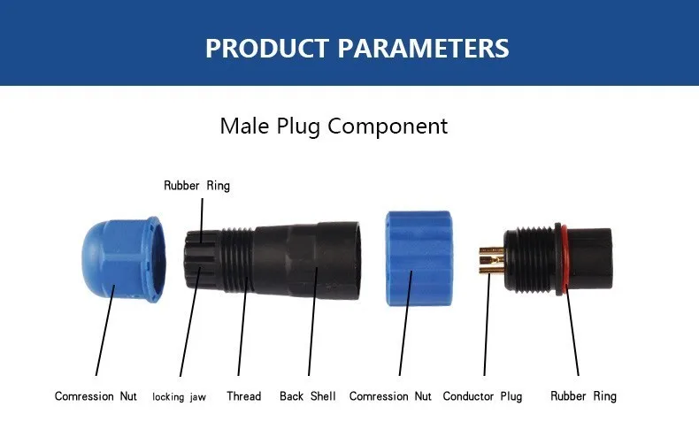 3 Pin IP68 Водонепроницаемый вилки и розетки Диаметр 21 мм сзади гнездо гайки авиации Разъем SP21 подходит для 8-12 мм Кабельный разъем