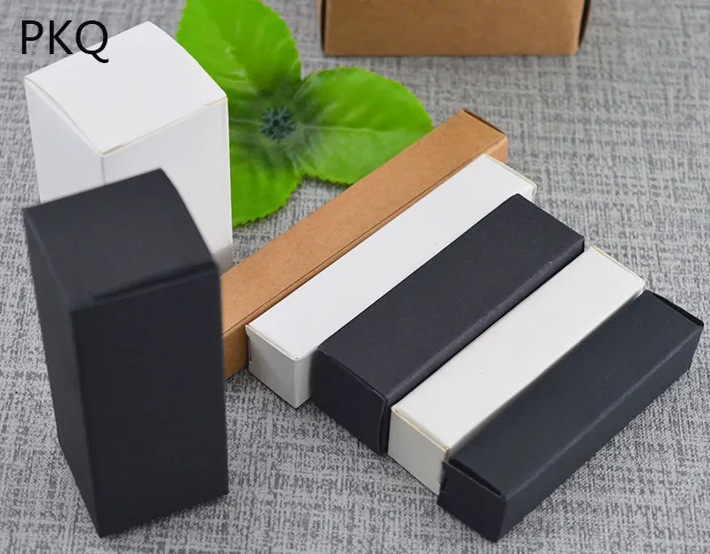 

5pcs/lot Kraft Paper Packaging Cardboard Box For Lipstick/liquid bottle/essential oil Bottles Paper Box White/Black/Brown