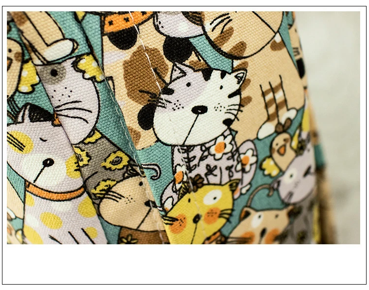 New Canvas Fabric Women Backpacks Cute Cat Animal Printing Girls College Daily Laptop Book Bags Travel Bagpacks Mochila