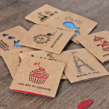 Винтажный Стиль выдалбливают открытка подарок на день рождения набор карт сообщение открытка Письмо Конверт подарочная карта