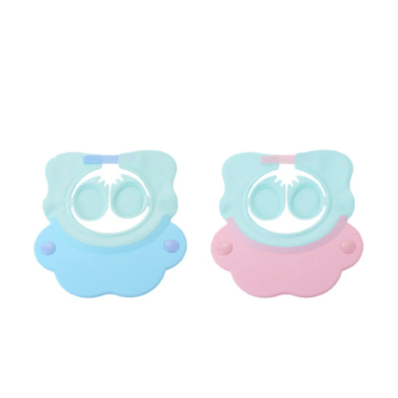 

2019 New 3 Colors Baby Shower Cap Prevent Water Into Ear Soft Cap Silicone Adjustable Bath Wash Hair Shield Shower Hat Protect