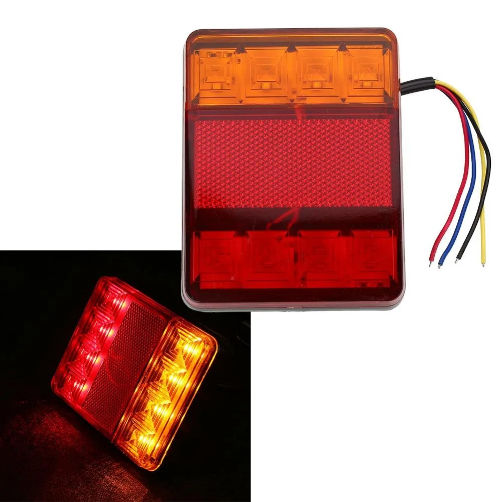 

Waterproof 8 LED Red Yellow Rear Tail Warning Light 12V for Trailer Truck Boat