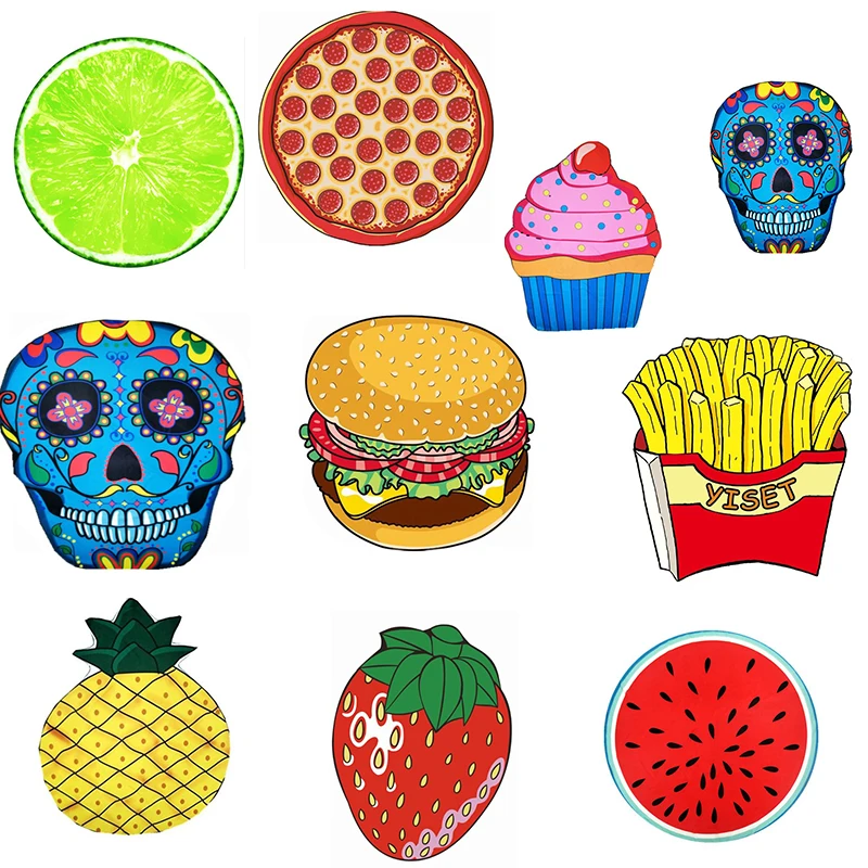 Polyeater Donut Pizza Pineapple Large Round Beach Towel Circle Tassels Watermelon Hamburger Cotton Bath Mat 150x150cm x Polyeater Donut Pizza Pineapple Large Round Beach Towel Circle Tassels Watermelon Hamburger Cotton Bath Mat 150x150cm x
