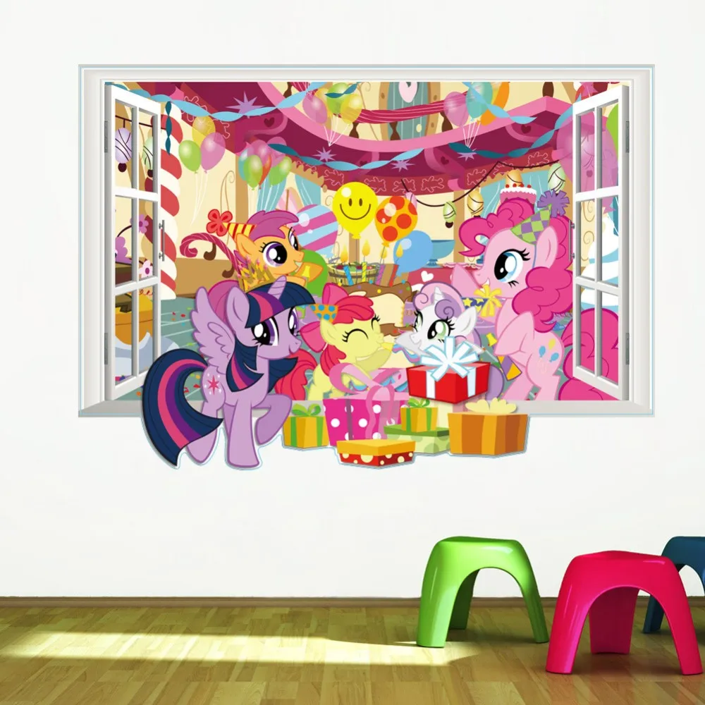 3d Cartoon My Little Pony Gift Window Wall Stickers Decal Poster