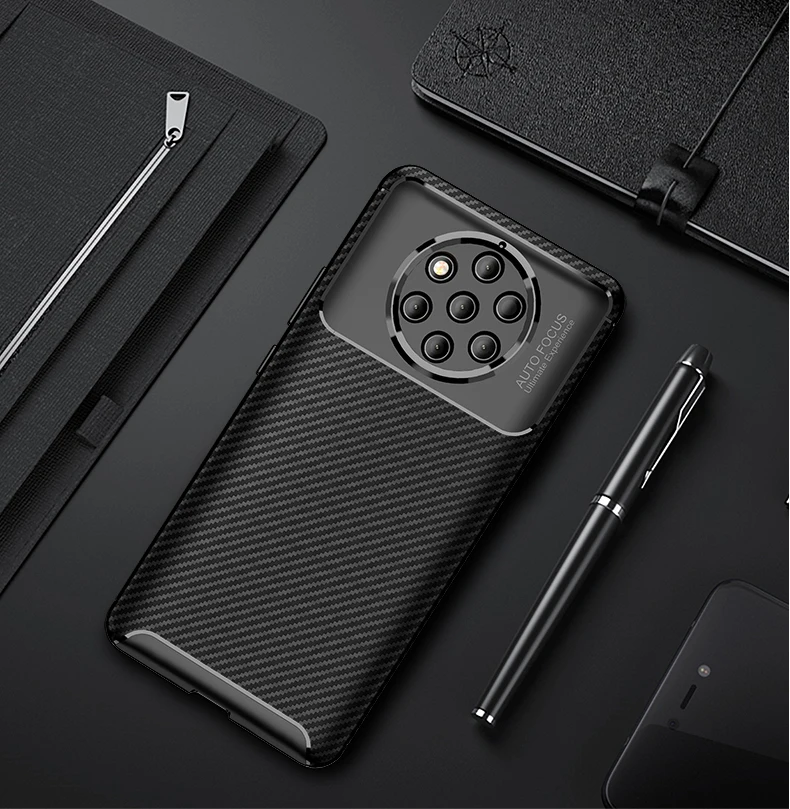 For Nokia 9 Pureview Case Silicone Carbon Fiber TPU Cover for Quality Diamond Grid Design | Мобильные телефоны и