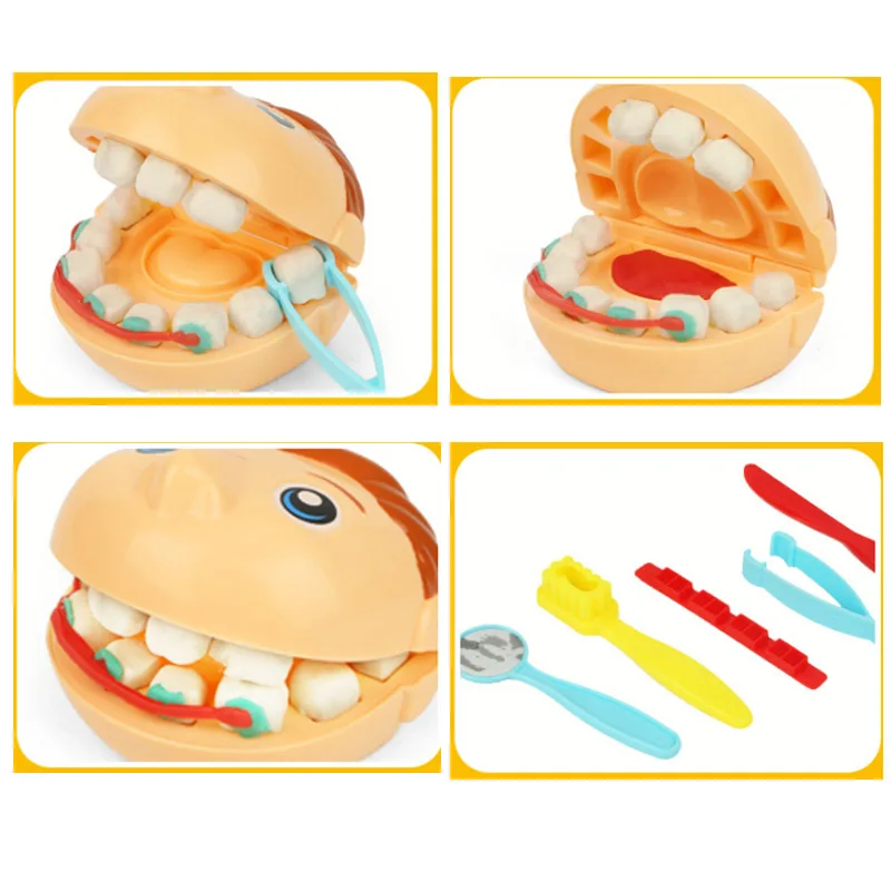 3D Color Clay Mold Toys Plasticine Modeling Tool Kit for Children Dental Doctor Role Playing Kid Girl Playdough Educational Toy 3D Color Clay Mold Toys Plasticine Modeling Tool Kit for Children Dental Doctor Role Playing Kid Girl Playdough Educational Toy