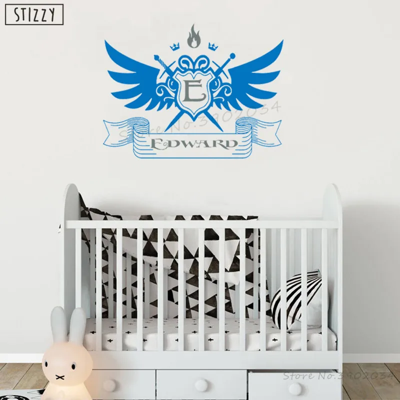 STIZZY Wall Decal Monogram Personalized Name Stickers Nursery Bedroom Decoration Baby Gift Cool Custom Interior Decor B35 | Дом и сад