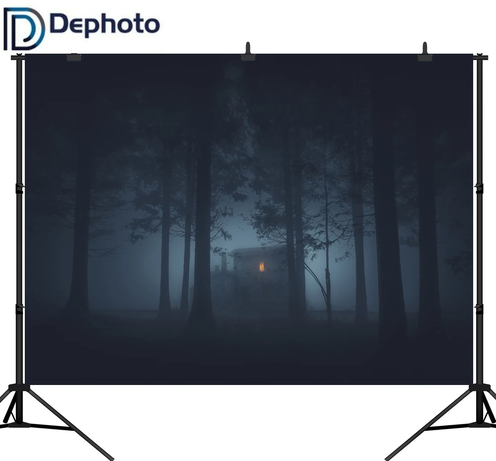 Dephoto бесшовный фон для фотосъемки Хэллоуин ужас лес хижина профессиональная