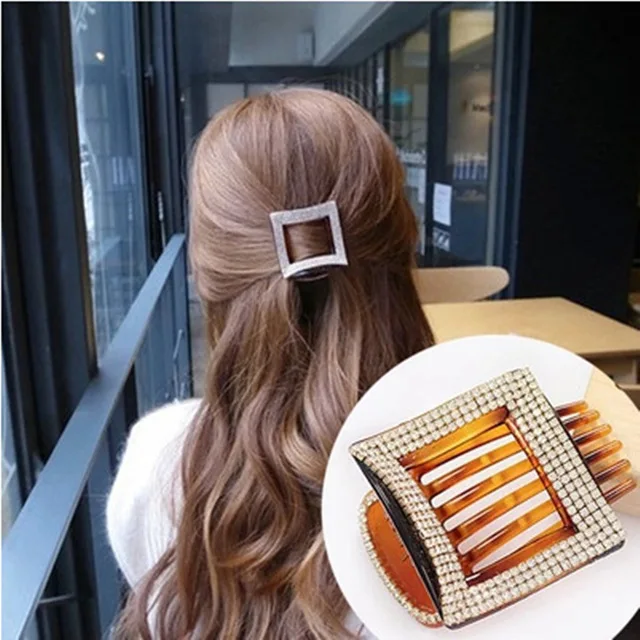 

new Korean version of small fresh issue card medium full diamond crab claw clip ladies bangs hairpin fashion head jewelry whole