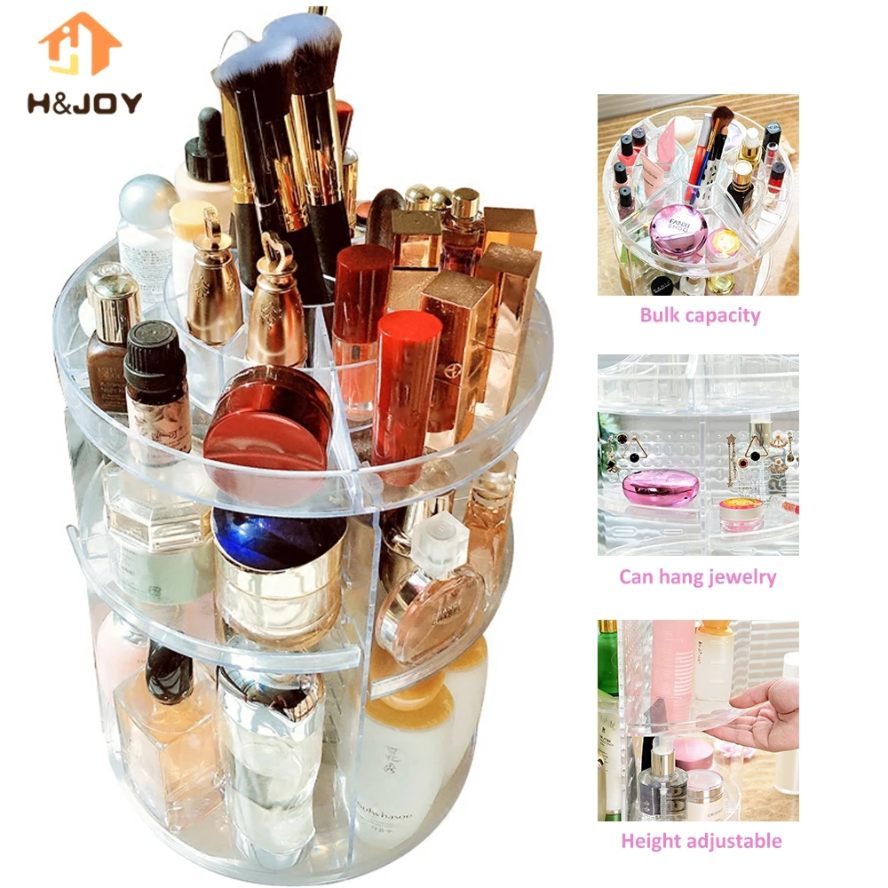 

360-Degree Roterende Make Organizer Verstelbare Sieraden Make Cosmetische Opbergdoos Grote Capaciteit Meisje Gift