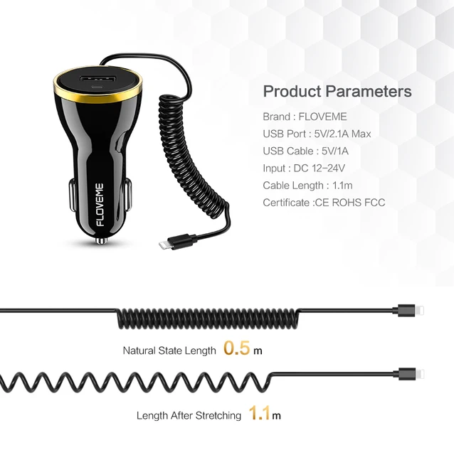 FLOVEME USB Car Charger For iPhone X 8 7 Plus Xs Max 2 1A Car-Charger With Micro Type C USB Cable For iPhone Smartphone Chargers cheap LG Apple TZY ZTE Nokia SONY Motorola xiaomi Other Blackberry Samsung HTC Lenovo Huawei Meizu Universal RoHS CE FCC 12-24V 2 4A FLOVEME USB Car Charger For iPhone X 8 7 Plus Xs Max 2 1A Car-Charger With Micro Type C USB Cable For iPhone Smartphone Chargers cheap LG Apple TZY ZTE Nokia SONY Motorola xiaomi Other Blackberry Samsung HTC Lenovo Huawei Meizu Universal RoHS CE FCC 12-24V 2 4A