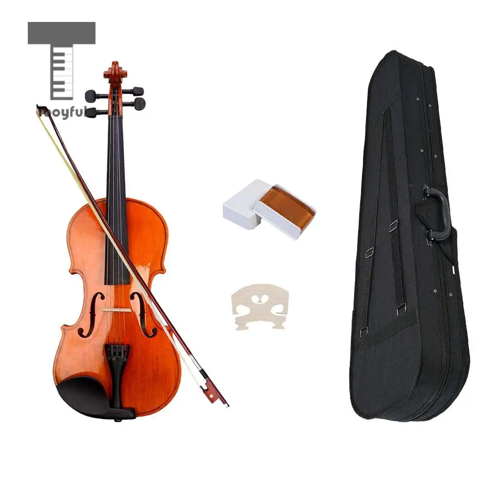 

Tooyful Natural Acoustic Violin with Case Bow Rosin for Beginner Student Musical Gift