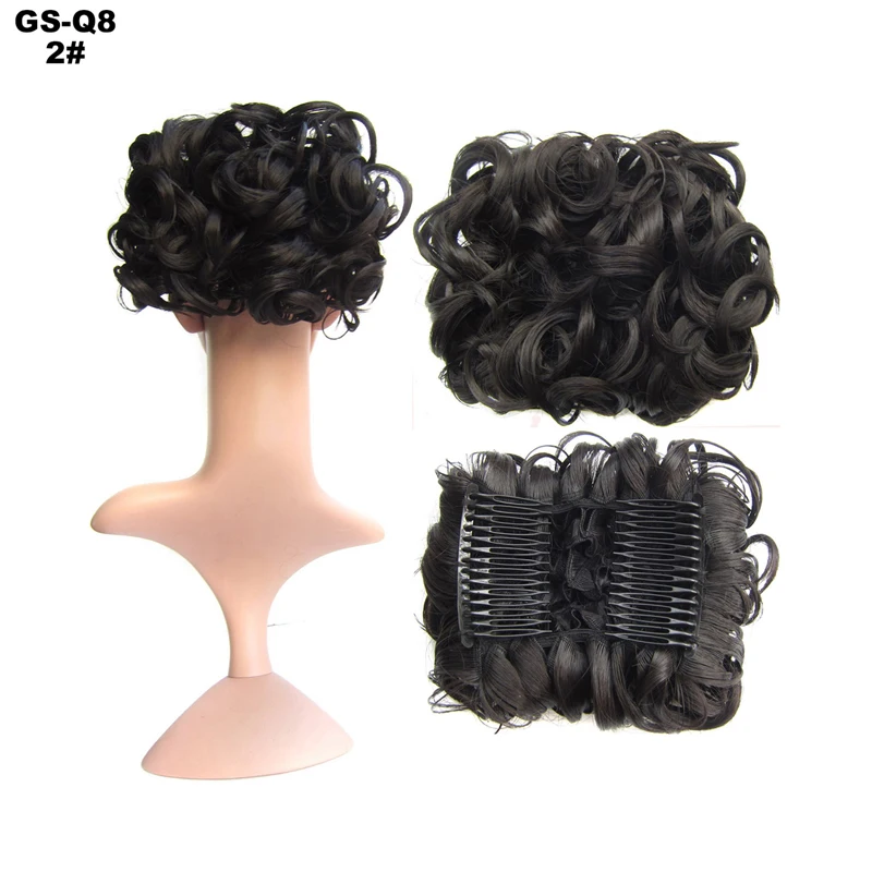 TOPREETY термостойкие синтетические волос большой гребень клип в вьющиеся волосы штук Chignon Updo Обложка парики булочка Q8