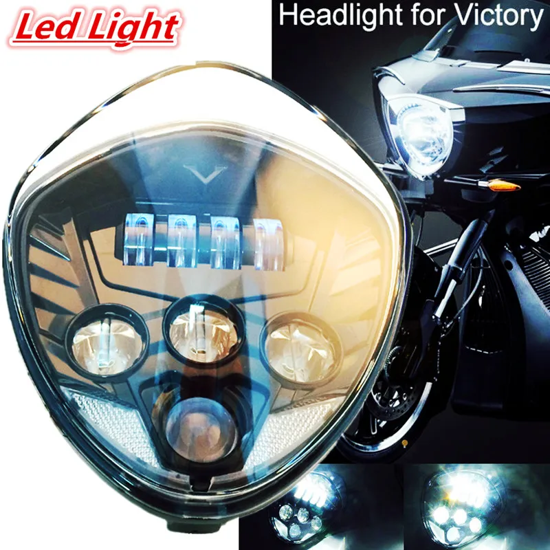 1 PCS Victory Motorcycle headlight Cross Led headlight kit Black for 2007-2015 Cross Country Tour, Cross Country, Cross Roads