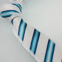 Мужские галстуки для костюма дизайн границы белый с зелеными диагональные полосы Серебряный цветочный шейный платок строгий галстук 7,5 см Cravat Gravatas