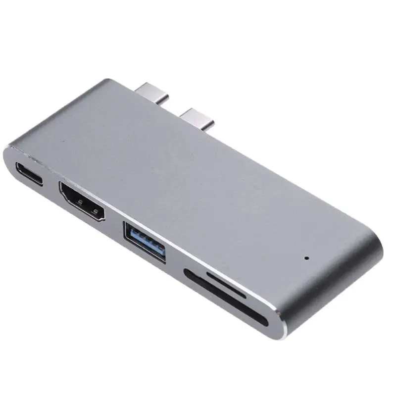 

ALLOYSEED Dual Type-C USB 3.1 HUB to HDMI 4K USB 3.0 TF Card Reader PD Bi-directional Charging for Macbook Pro