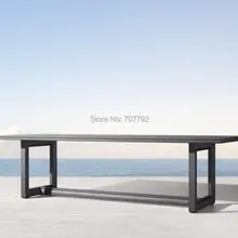 Балкон Открытый Патио Сад алюминиевый Прямоугольный Обеденный стол мебель