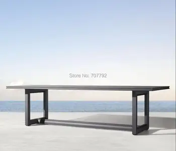 

Balcony outdoor patio garden aluminum rectangular dining table furniture