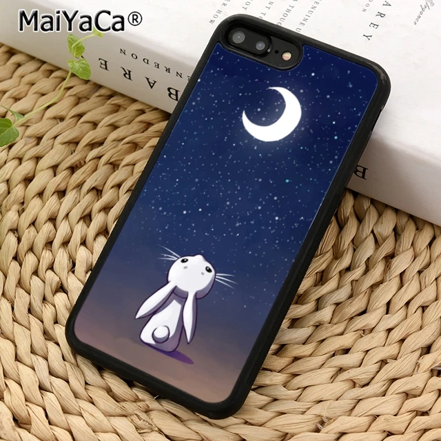 MaiYaCa Bunny Rabbit Night Sky Moon Phone Case Cover for iPhones SE 6 6s 7 8 X XR XS max samsung