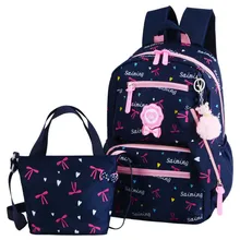 

3pcs/set Printing School Bags Backpack Schoolbag Fashion Kids Lovely Backpacks For Children Girls School Student Mochila