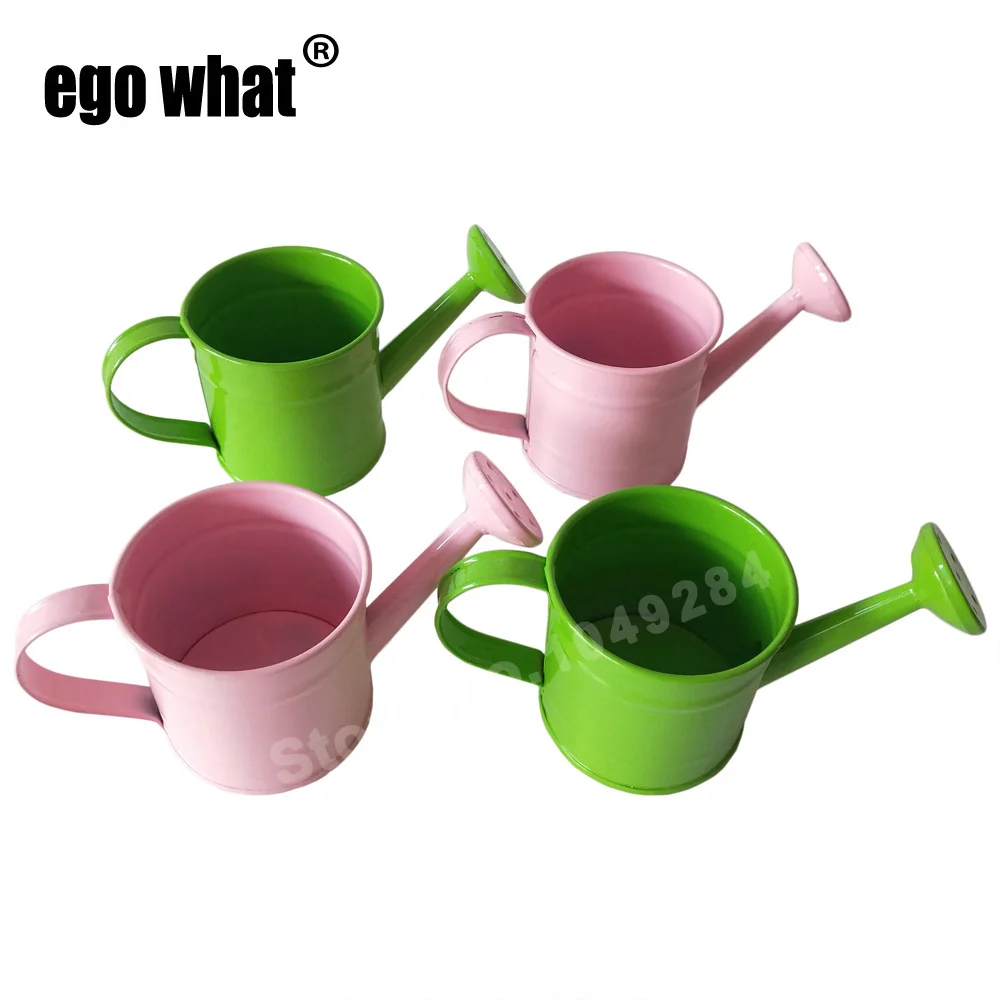 

20Pcs/Lot Wholesale Multicolor Flower kettle Small Favor Tins and Pails metal watering can garden water can baby shower Supplies