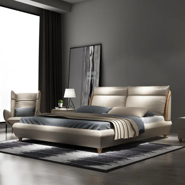 Cheap RAMA DYMASTY genuine leather soft bed modern design bed/ fashion king/queen size bedroom furniture Cheap RAMA DYMASTY genuine leather soft bed modern design bed/ fashion king/queen size bedroom furniture
