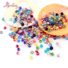 Mieszane kolory 50pc Rondelle Austria kryształowe szklane koraliki fasetowane koraliki dystansowe luzem do tworzenia biżuterii naszyjnik DIY koraliki Breaclet 3*4mm
