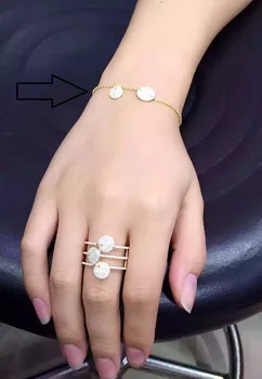 

YP90 CZ Zircon Circle 925 Sterling Silver Beads Bracelet Rose AP* Women Wedding Bridal Created