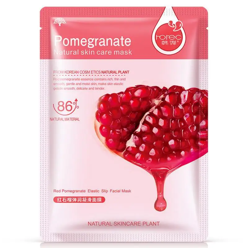 ROREC Plant Hyluronic Acid Crystal Facial/Eye Mask Moisturizing Hydrating Nourishing Oil Control Face Sheet Mask Skin Care - Цвет: Pomegranate