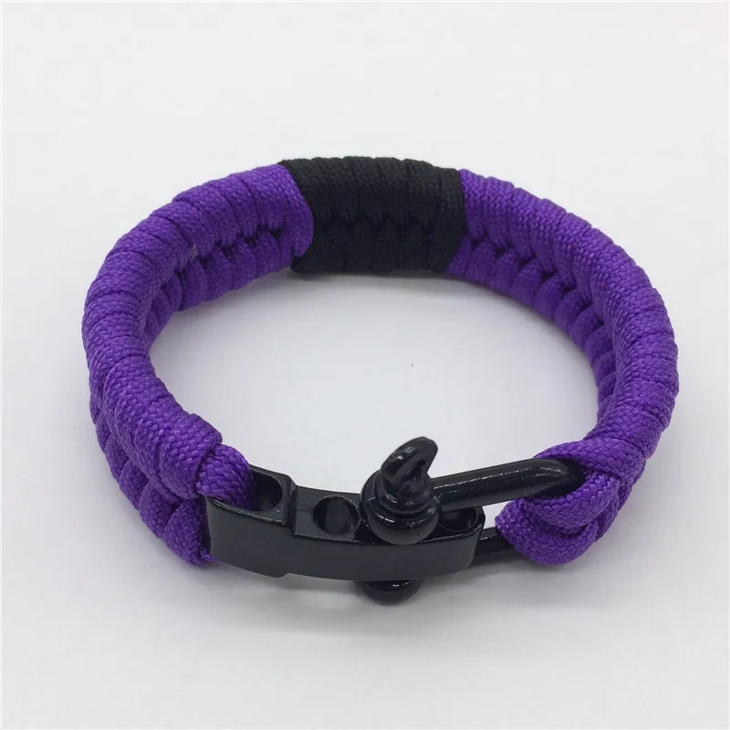 Pruple rank paracord 550 Регулируемый стиль браслет для выживания сплав Пряжка бразильский jiu-jitsu браслет