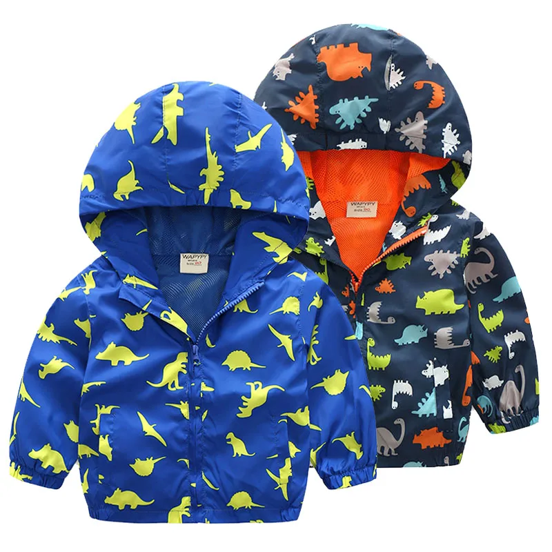 Baby Coats Printed Dinosaur Baby Clothing Boy Coat Cute Kids Jacket Boys Outerwear Active Coats Boy Windbreaker Baby Sweatshirts