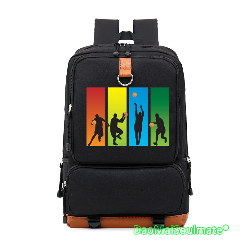 

Colorful Basket Ball Slam Dunk Painting Students Bagpack Laptop Backpacks Boys Backpack Children Girls Large Satchel School Bags
