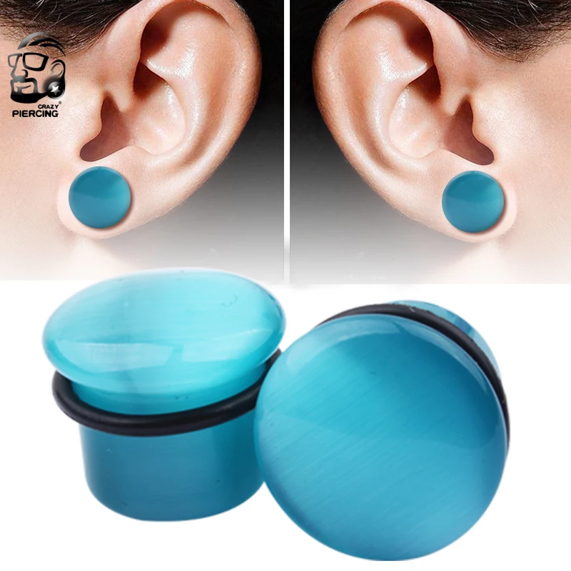 2Pcs/lot Body Jewelry Natural Stone Ear Plugs and Tunnels Ear Piercings