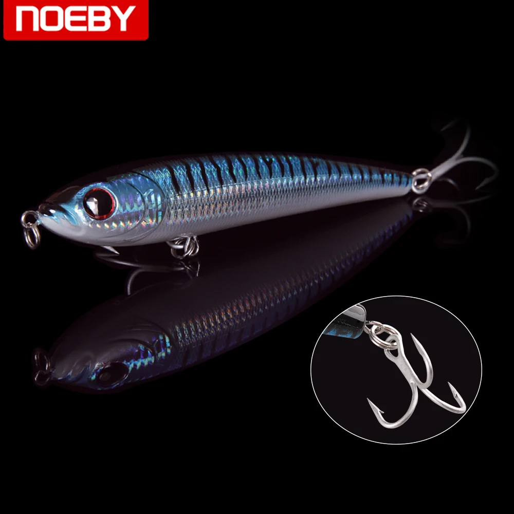 

Noeby Fishing Pencil Pike Lures Baits Wobblers Isca Artificial Pike Lure VMC Hook Variable Sinking Through Wire Fishing Lure