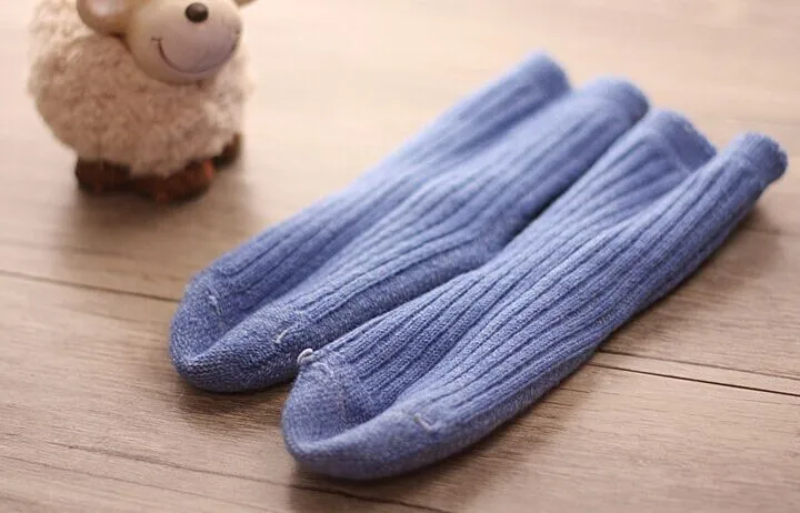 12 пар/лот зимняя детская утепленная Носки теплая шерсть Носки Детские носки одноцветные носки для мальчиков и девочек 2-8 лет