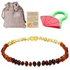 Baltic Ambers Teething Necklace For Babies (Unisex) (Cognac) - Anti Flammatory,Natural Certificated Oval Baltic Jewelry 14-33cm ► Photo 2/6