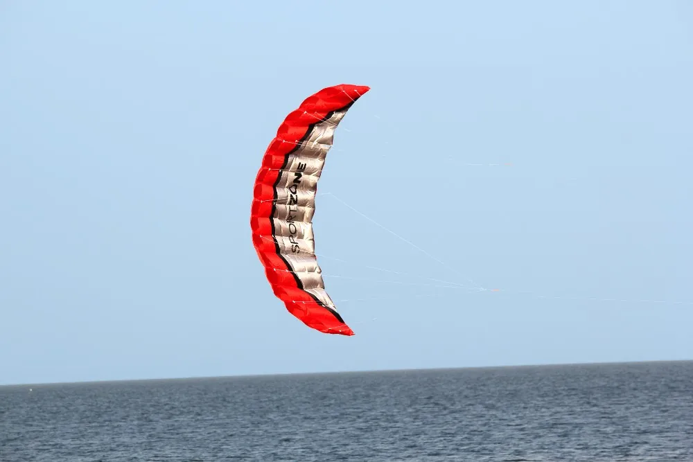 High Quality  2.5m Red Dual Line Parafoil Kite  WithFlying Tools Power Braid Sailing Kitesurf Rainbow Sports Beach