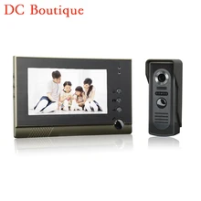 (1 set) Home use 1 to 1 Video door phone smart home system Video intercom waterproof camera 7 inch color monitor free shipping