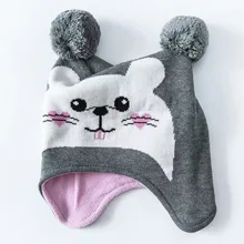 Ash малыш хомячок шляпа хлопковая Вышивка крючком Детские шапочки Дети Осень-Зима теплые детские Кепки ручной работы трикотажный ветрозащитный Наушники для женщин Кепки