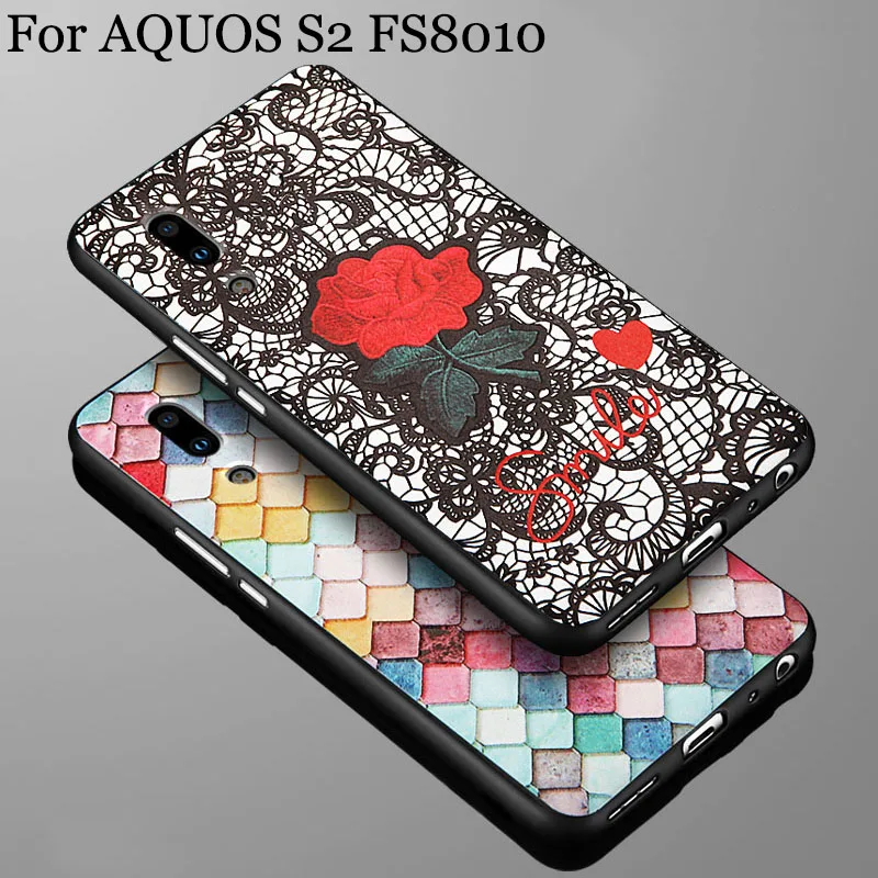 2 шт. для SHARP AQUOS S2 случае 3D тиснением мультфильм мягкой силиконовой оболочки FS8010