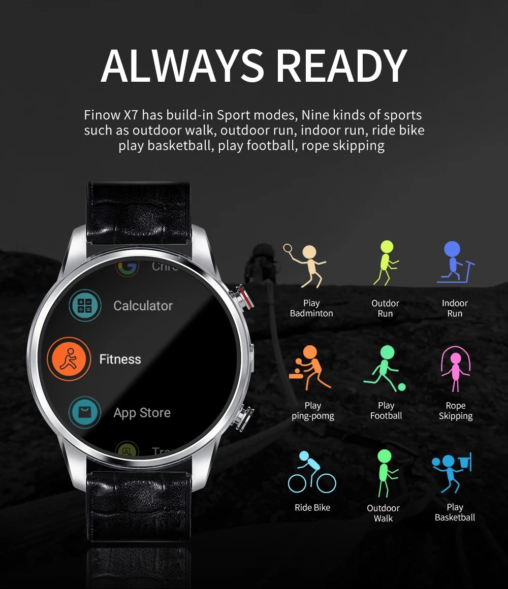 Finow X7 смарт-часы 4G Круглые Android часы телефон MTK6739 четырехъядерный умные часы мужские 1,39 дюймов AMOLED relogio inteligente